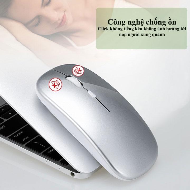 Chuột bluetooth HXSJ M90 wireless sạc pin siêu mỏng, chống ồn chuyên dùng cho máy tính,laptop,pc,tivi - Hàng Chính Hãng