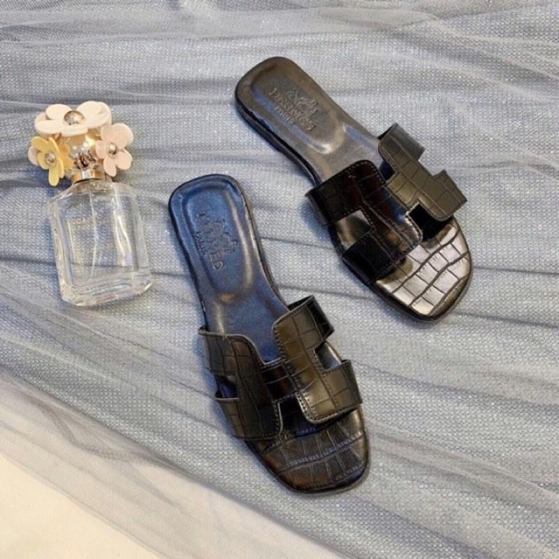 Dép nữ vân cá sấu siêu xinh- dép quai ngang nữ