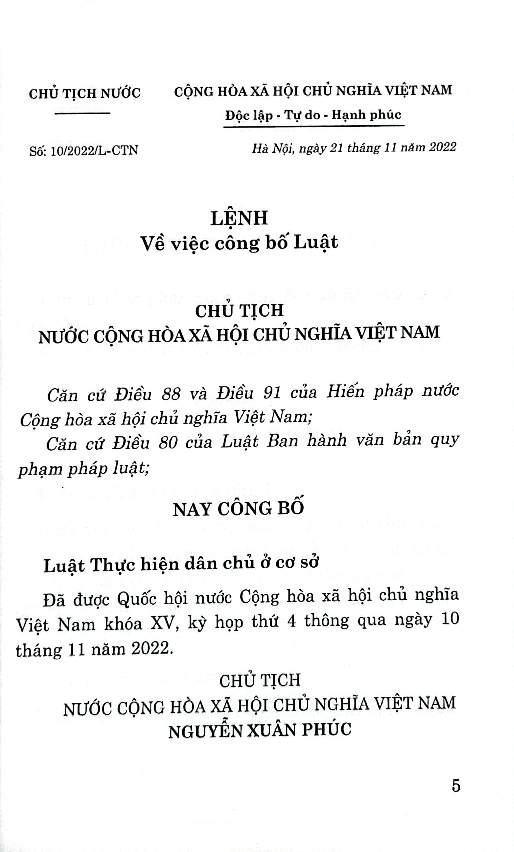 Luật Thực hiện dân chủ ở cơ sở