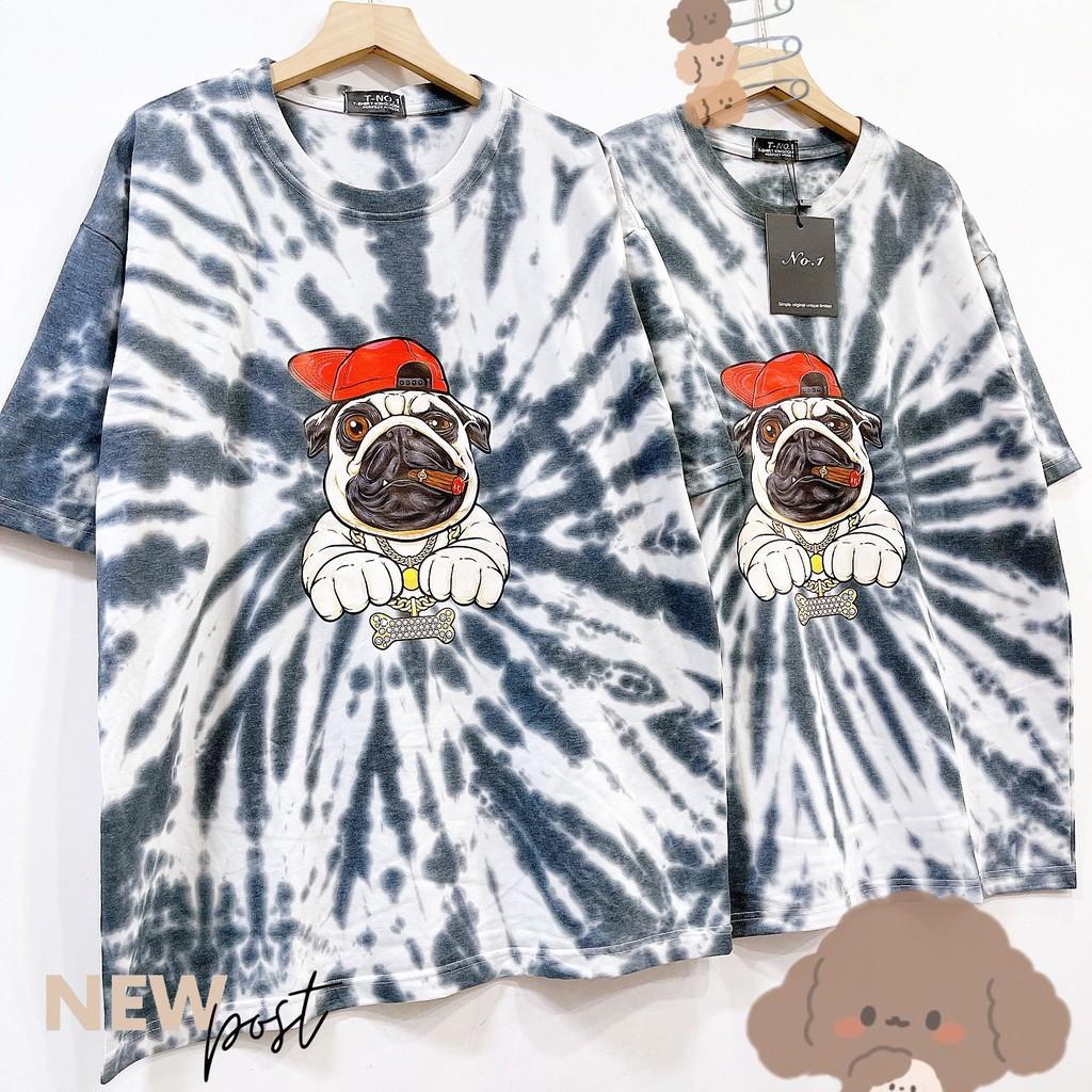 Áo loang tie dye unisex form rộng Tie Boutique nhiều hình - xoáy đen