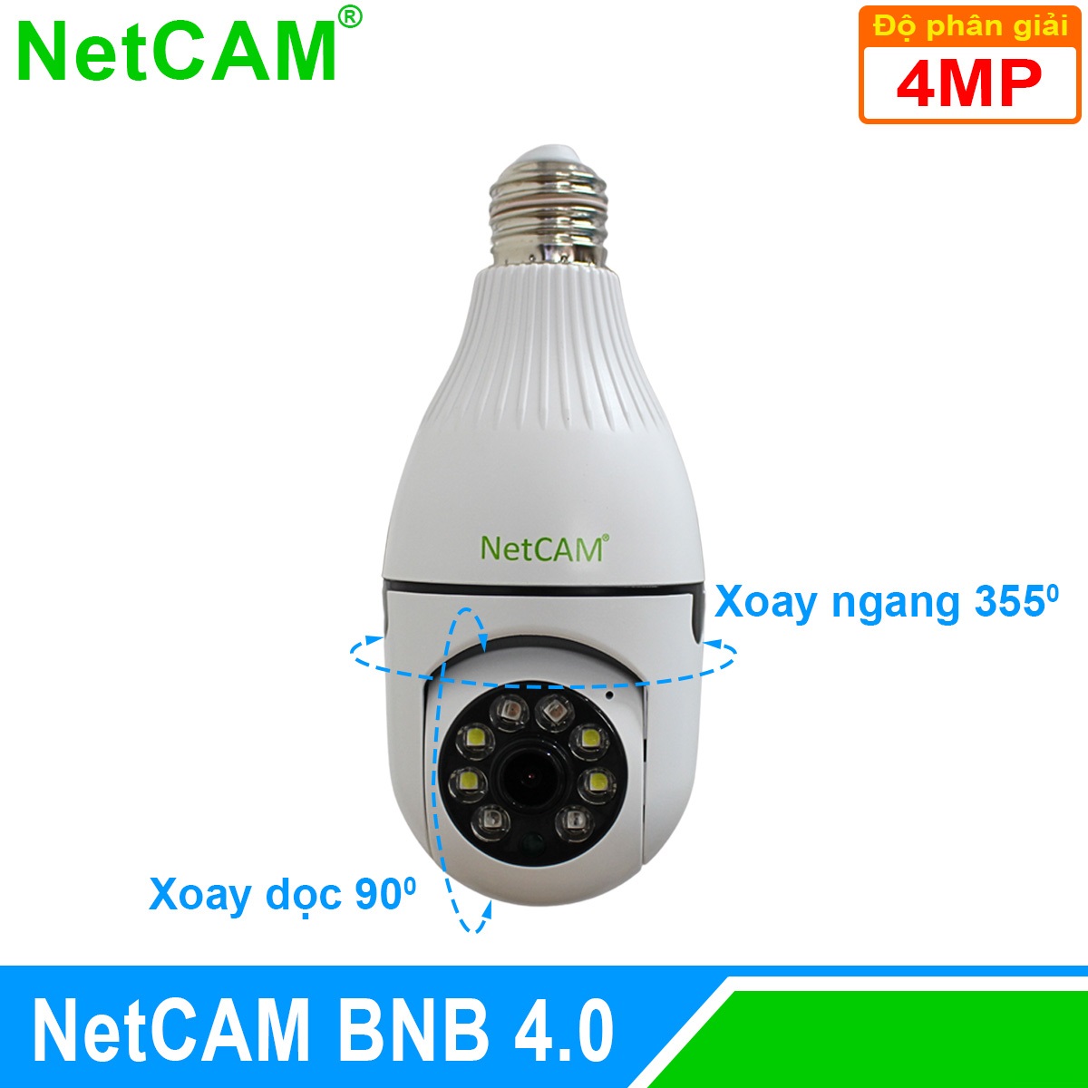 Hình ảnh Camera IP WiFi Quay quét 360 độ NetCAM BNB4.0, Độ phân giải 4.0MP - Hàng Chính Hãng
