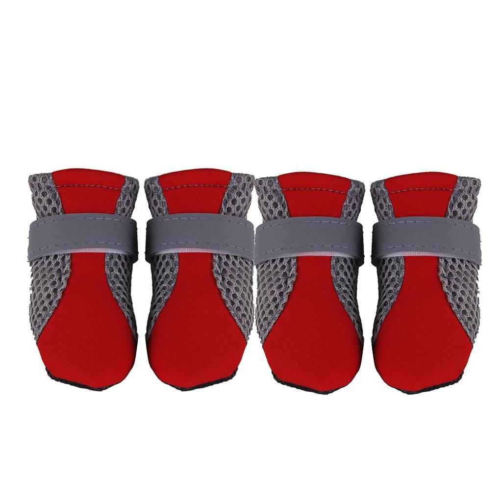 S/M/L Skid-proof Pet Dog Shoes, Puppy Boots Booties, Pets Paw Protector Red S