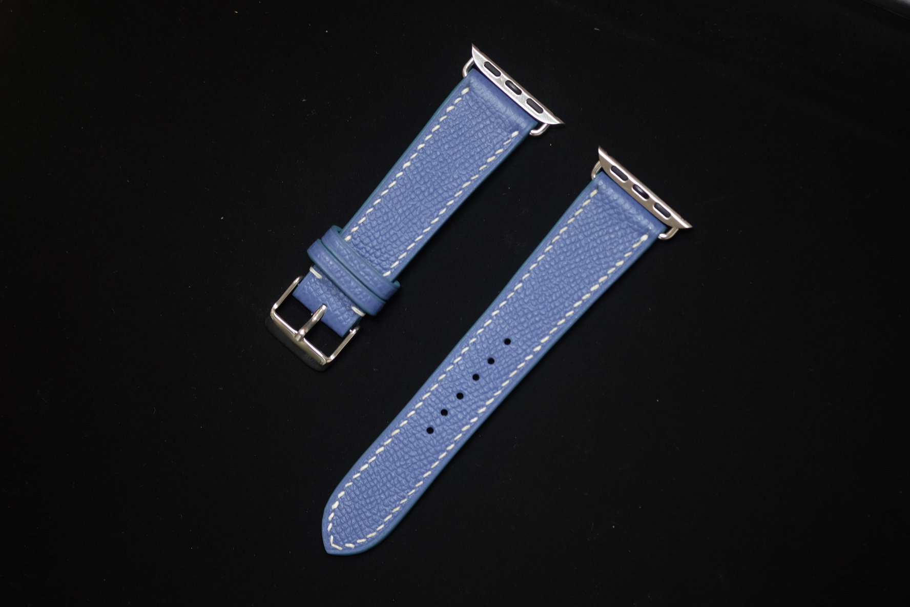 Dây da thật cao cấp cho đồng hồ Apple watch – Hàng Handmade – Màu Xanh nước biển