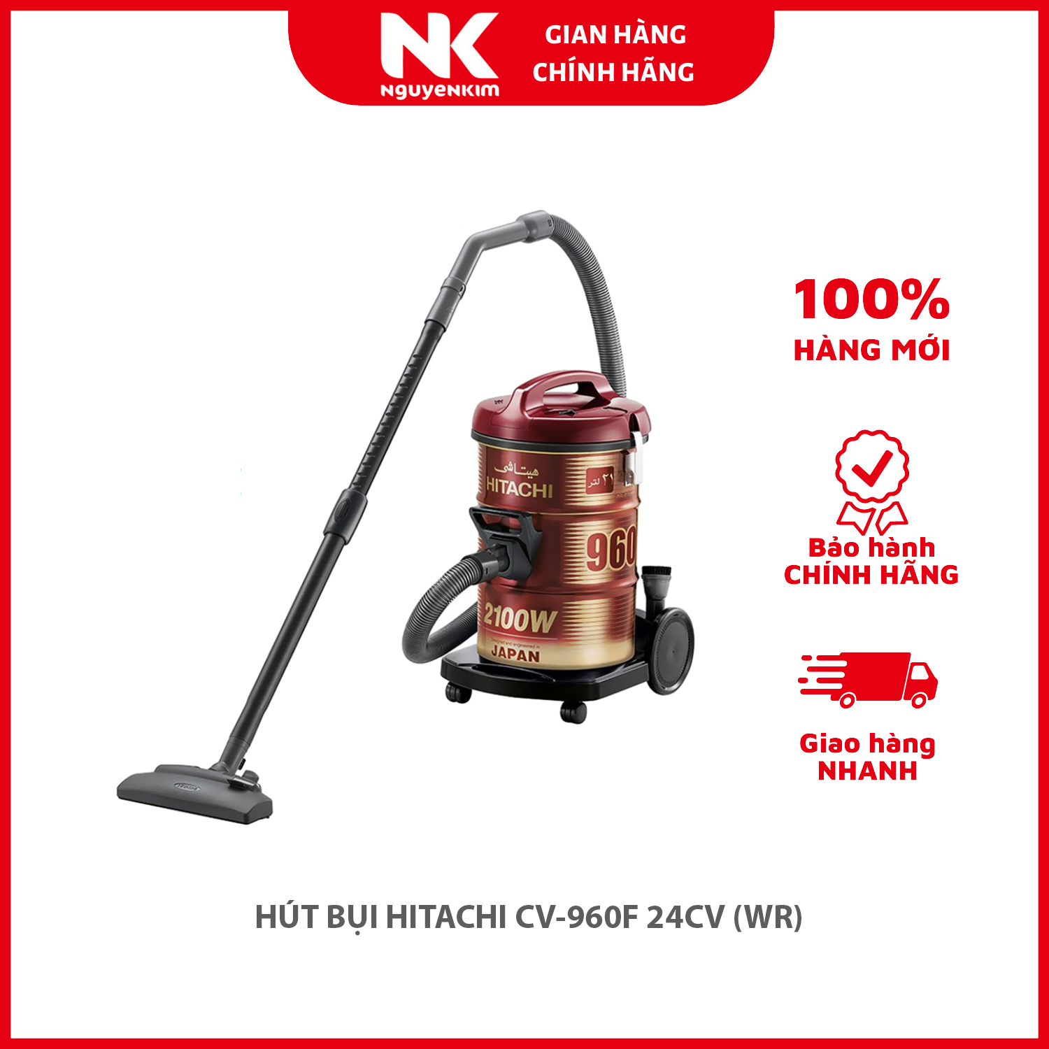 HÚT BỤI HITACHI CV-960F 24CV (WR) - Hàng chính hãng