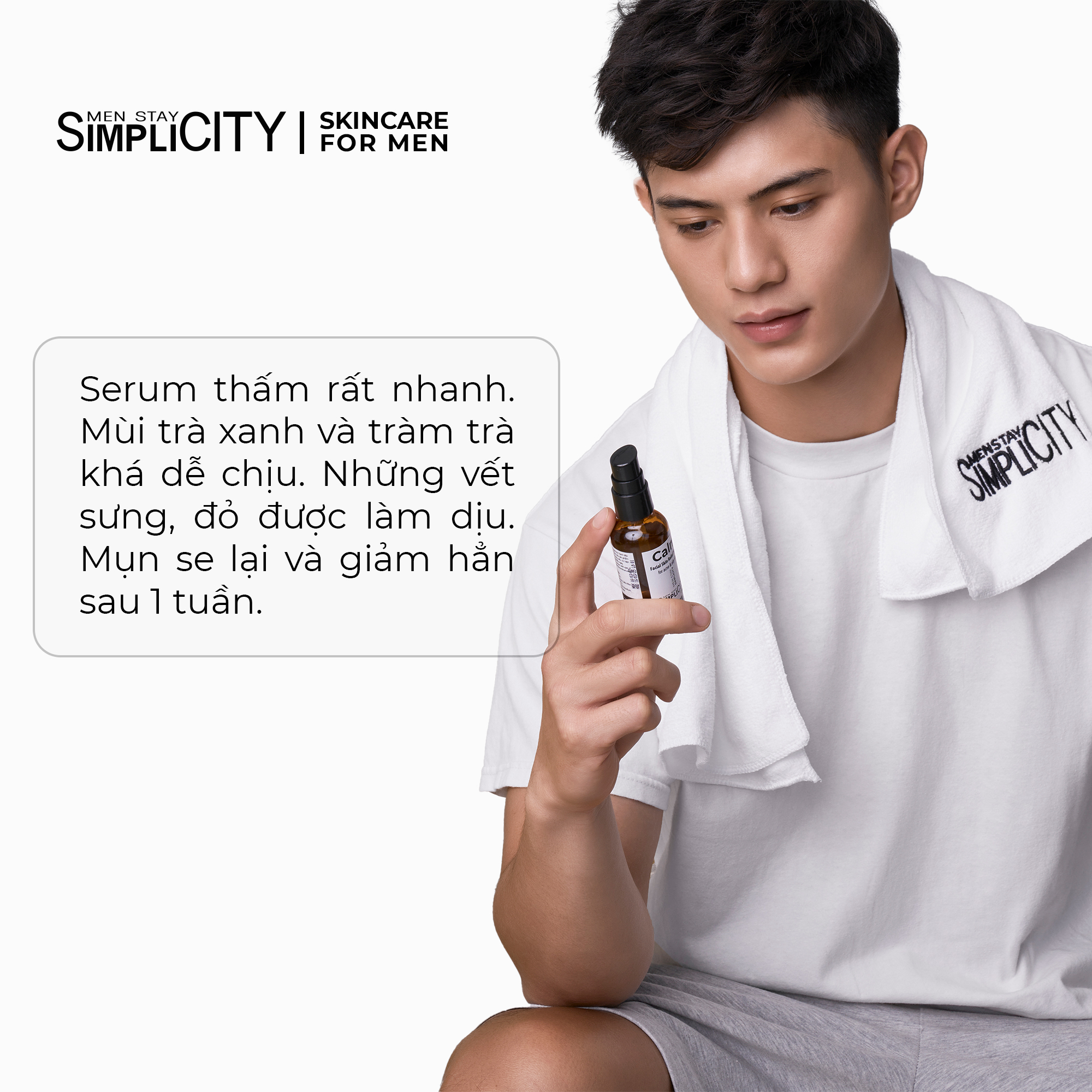 Serum Men Stay Simplicity cho da mụn giúp làm dịu, khô cồi cho nam Calm Skin Relief Facial Serum 30ml