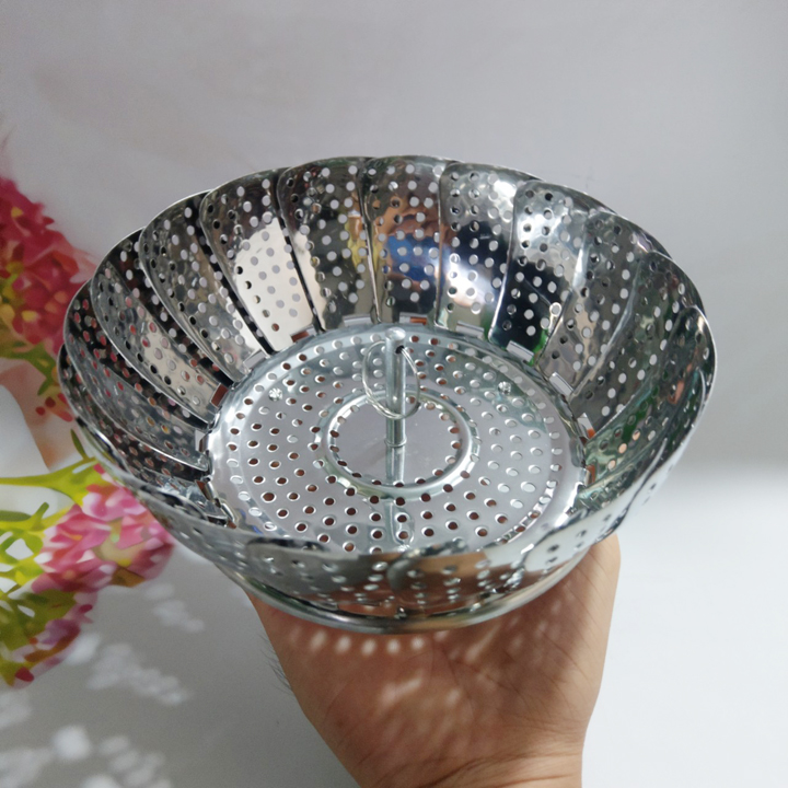 Xửng hấp hoa sen có thể gấp gọn bằng inox không gỉ - T0171