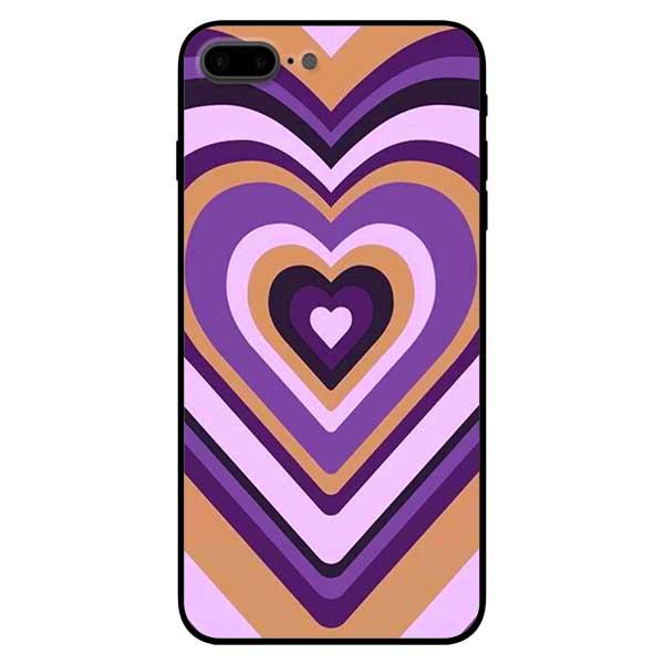 Ốp lưng dành cho iPhone 6 / 6s / 7 / 8 / 7 Plus / 8 Plus / SE 2020 - Tim Cầu Vồng Tím Nâu