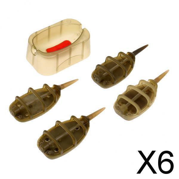 6x4Pcs/Set  In-line Method Feeder Fishing Feeder Lead Sinker