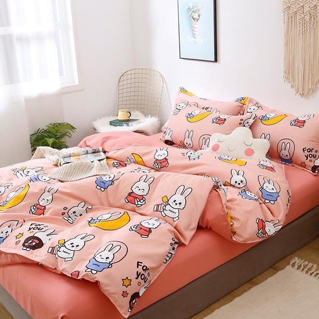 Bộ Cotton Poly 4 món Nhập Khẩu Thỏ Hồng