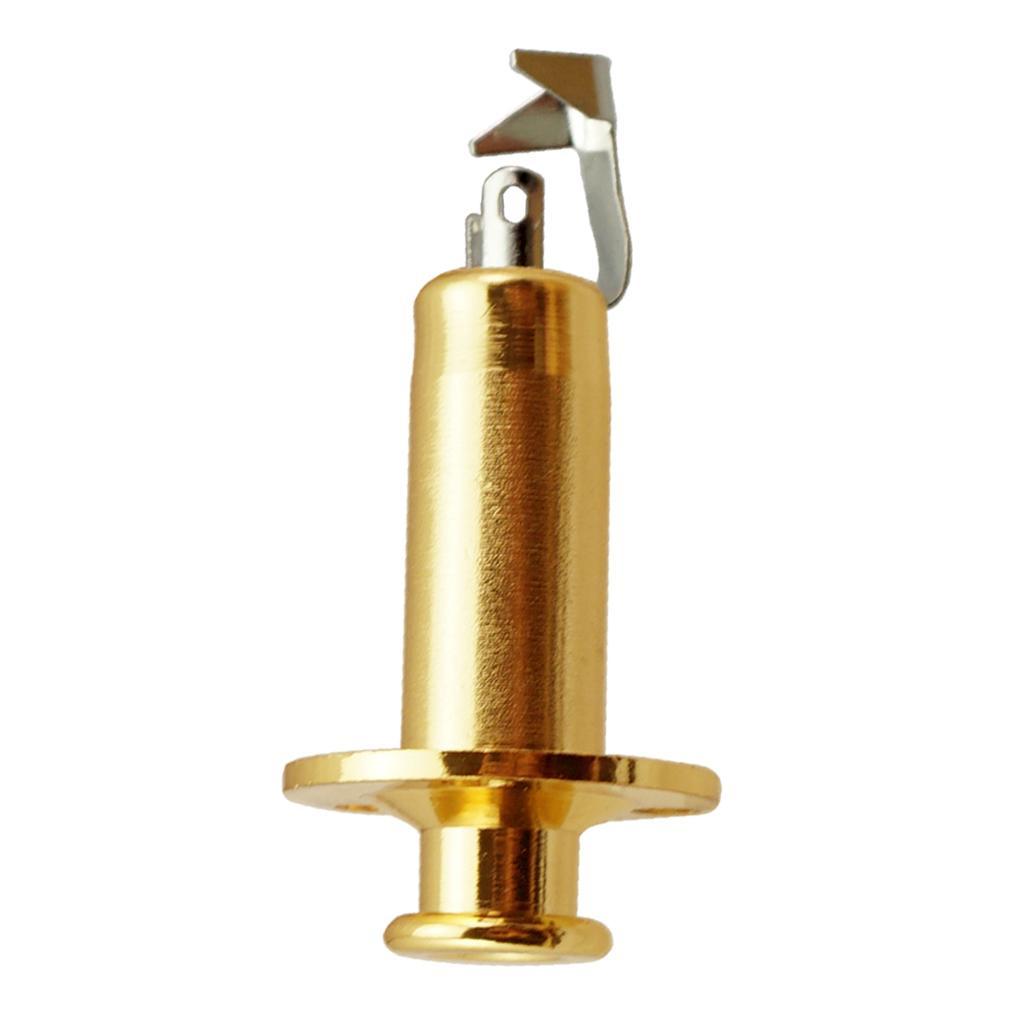 4X 6.35mm End Pin Output Input Strap Lock Pin Socket for Guitar Bass Gold