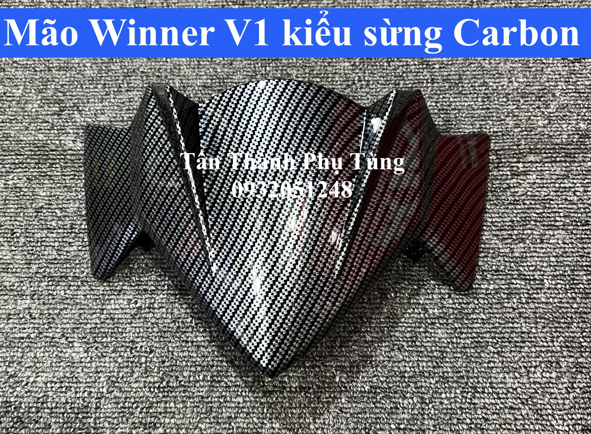 Mão dành cho Winner V1 kiểu sừng - màu Carbon