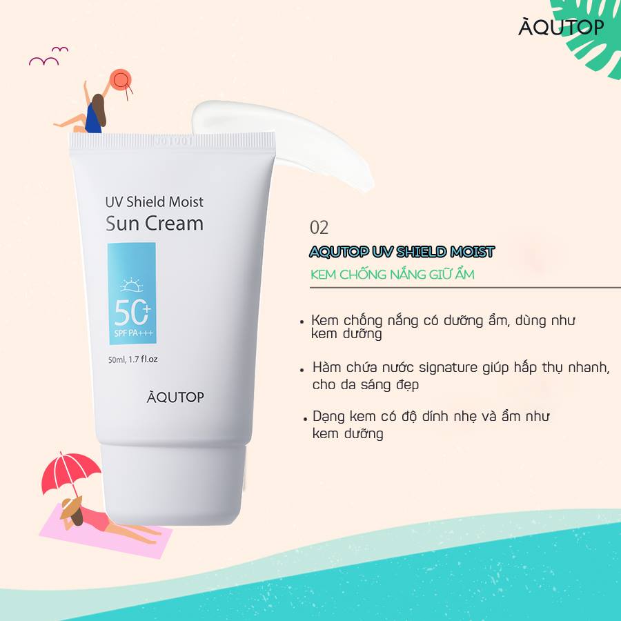 Kem chống nắng giữ ẩm AQUTOP UV Shield Moist Sun Cream (50ml)