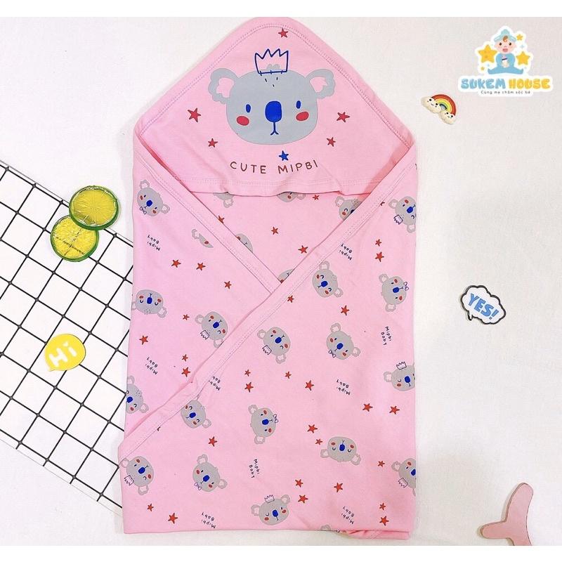 Chăn Ủ Cotton Mipbi In Hoạ Tiết Dễ Thương Cho Bé Sơ Sinh