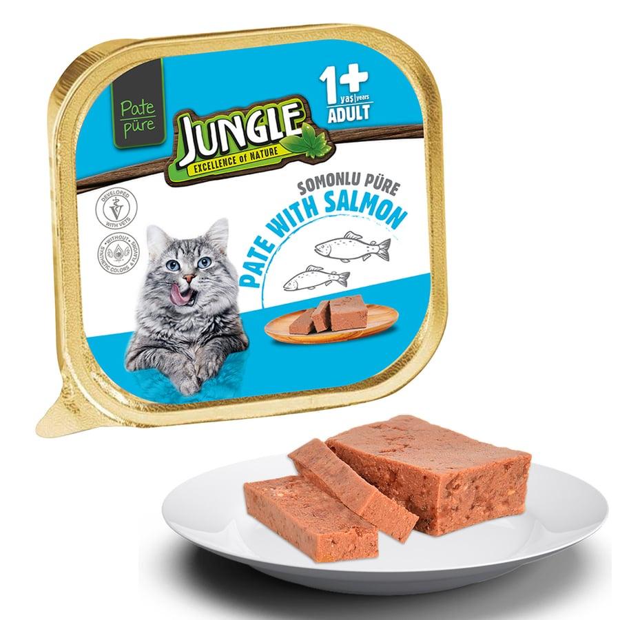 Pate Vị Cá Hồi Cho Mèo Trưởng Thành Jungle Adult Cat Salmon Paste 100g - Xuất Xứ Pháp