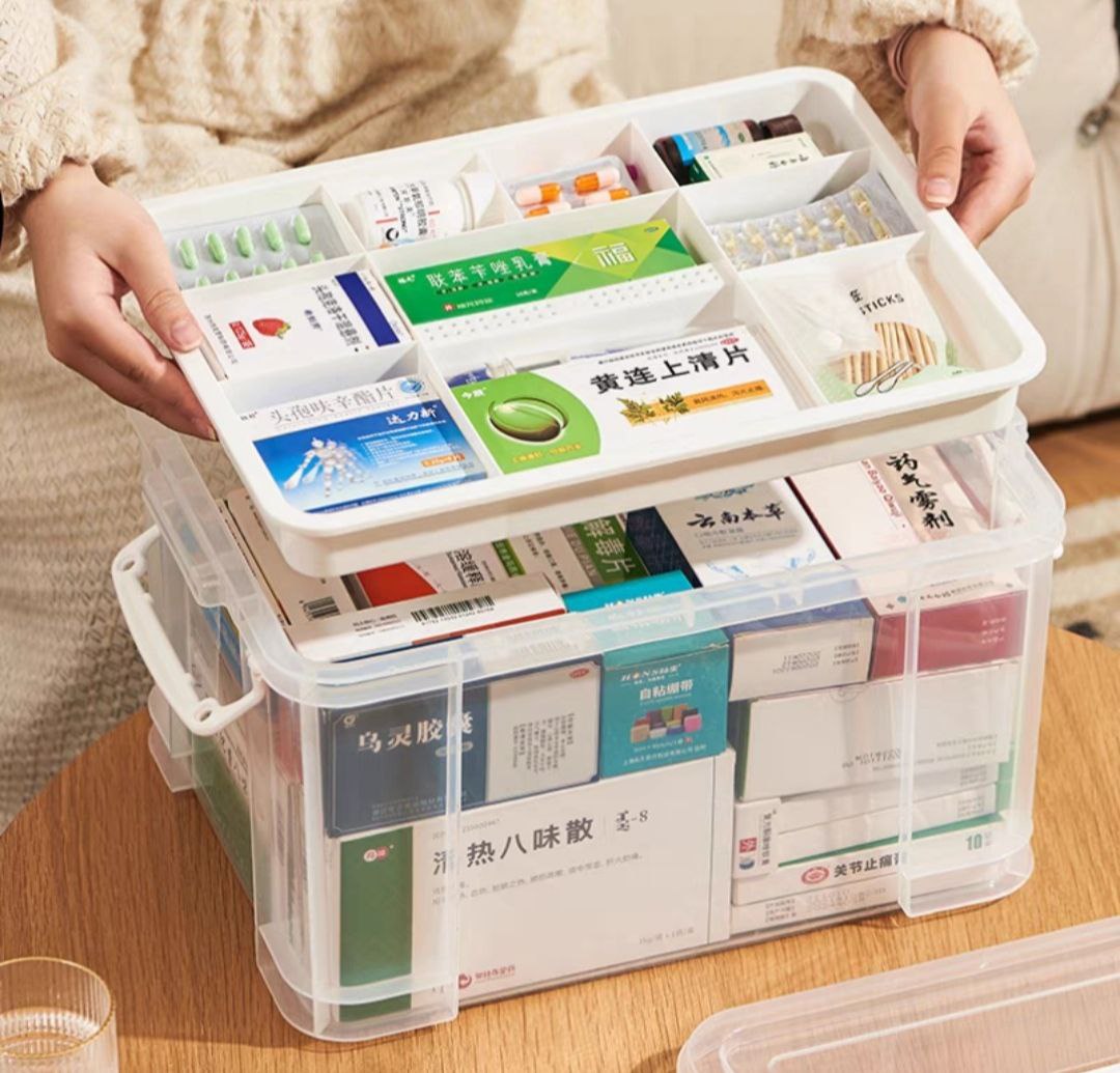 Hộp Đựng Thuốc Gia Đình, 2 Tầng Có Quai Xách Nhựa Mika Trong Suốt Nhìn Dõ Đồ Vật  Tủ Thuốc Đựng Dụng Cụ Y Tế Mẫu Mới Tiện Lợi