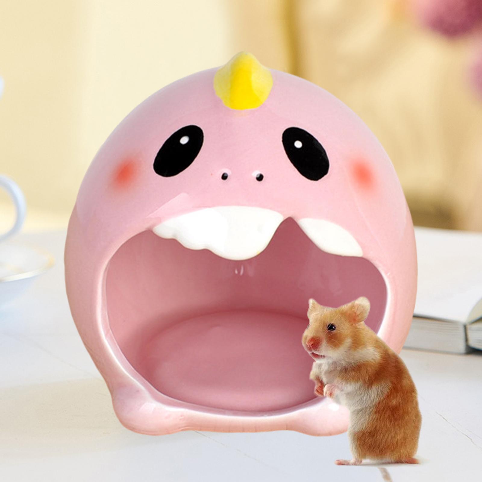 Ceramic Hamster Hideout Nest, Hamster Sand Bath, Summer Cooling Small Animal Pet Nesting Habitat Cage