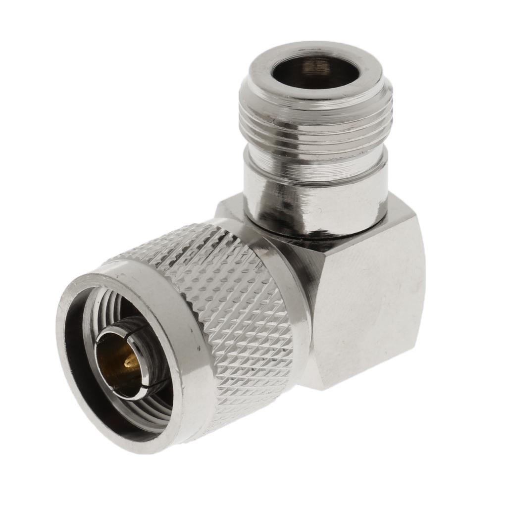 2x N Type Male Plug to Female  Right Angle 90° RF Coax Adapter Connector