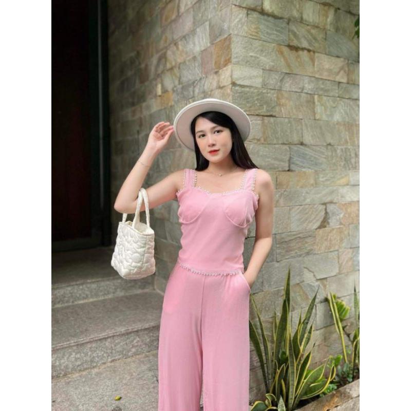Set đồ nữ áo 2 dây bản to mix quần ống xuông siêu xinh