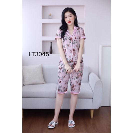 Lửng pizama hoa đông tiền 2 màu siêu xinh ảnh thật