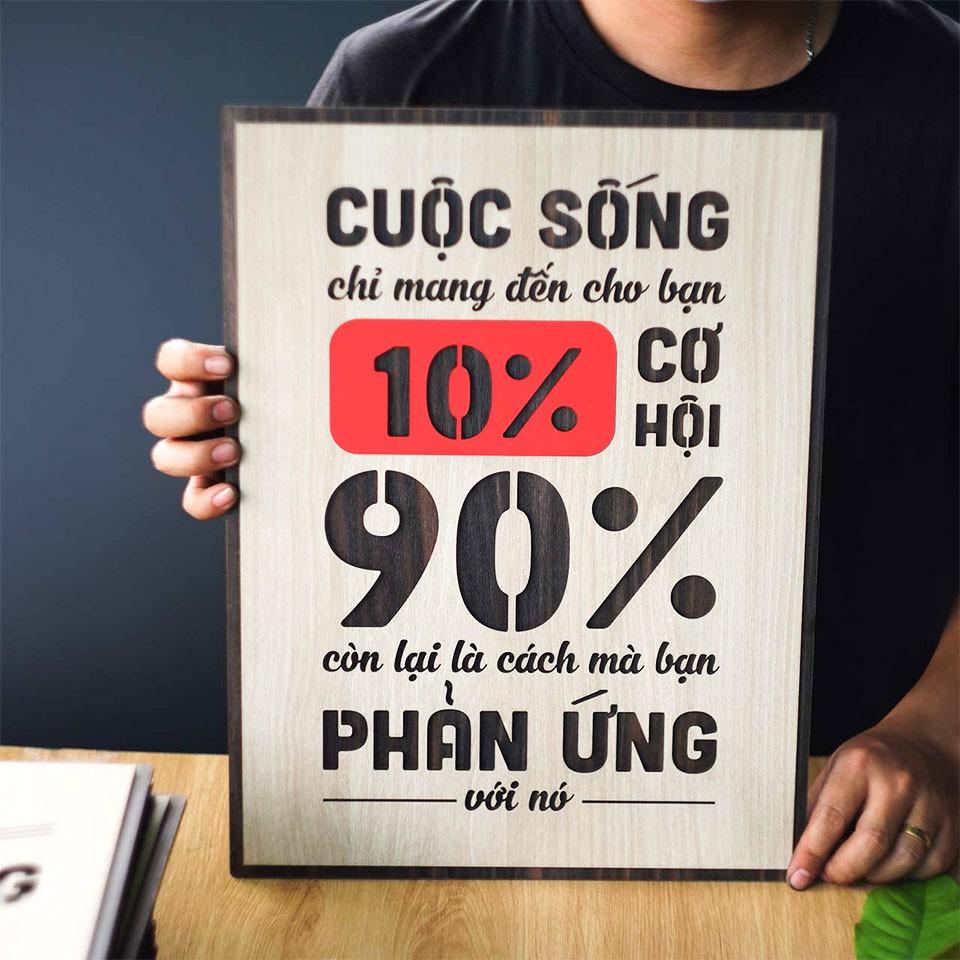 Tranh động lực TBIG112 - Cuộc sống chỉ mang đến cho bạn 10% cơ hội 90% còn lại là cách mà bạn phản ứng với nó