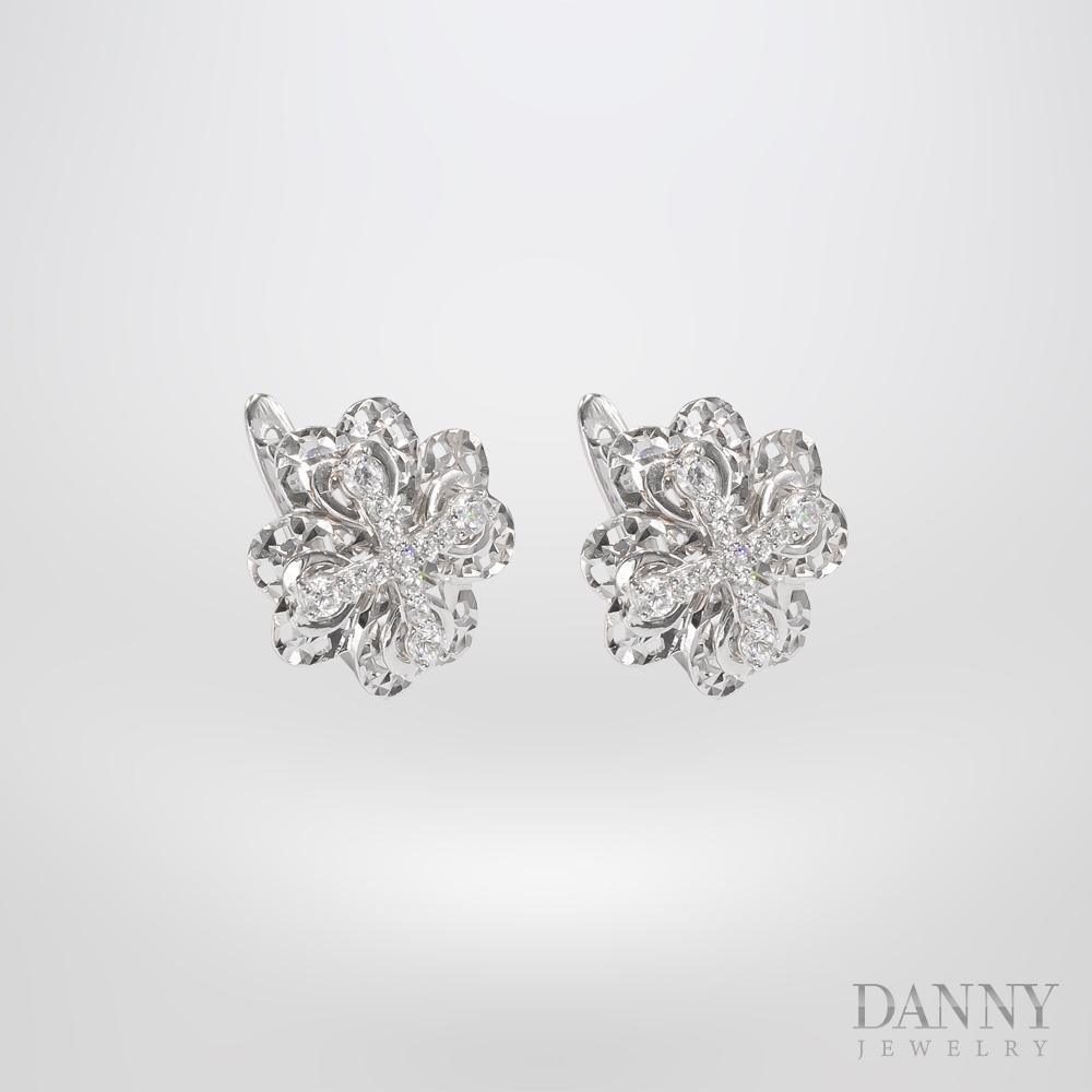 Bông Tai Nữ Bạc 925 Danny Jewelry Xi Bạch Kim Đính Đá CZ NI4GZ007