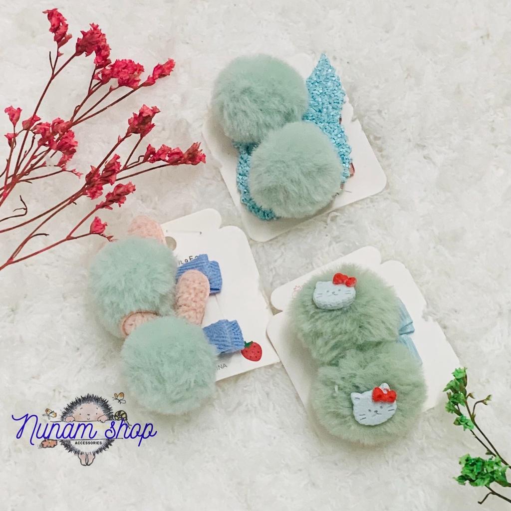 Set 2- kẹp bông mềm phối cánh hoặc tai thỏ siêu cưng- Nunam shop