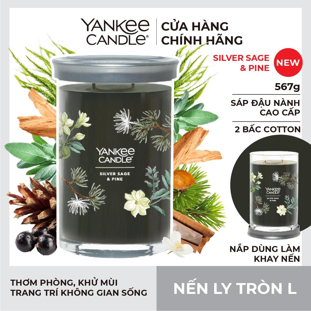 Nến ly tròn sáp đậu nành Yankee Candle size L (567g) - Balsam &amp; Cedar