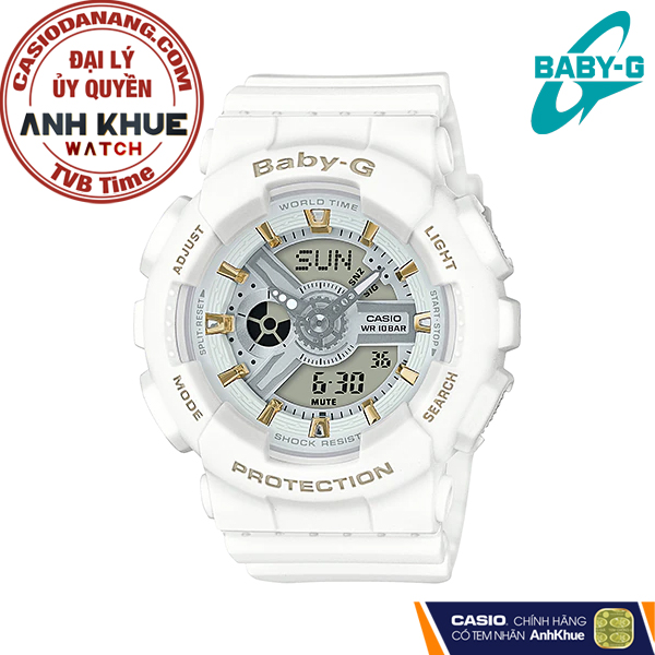 Đồng hồ nữ dây nhựa Casio Baby-G chính hãng BA-110GA-7A1DR (43mm)