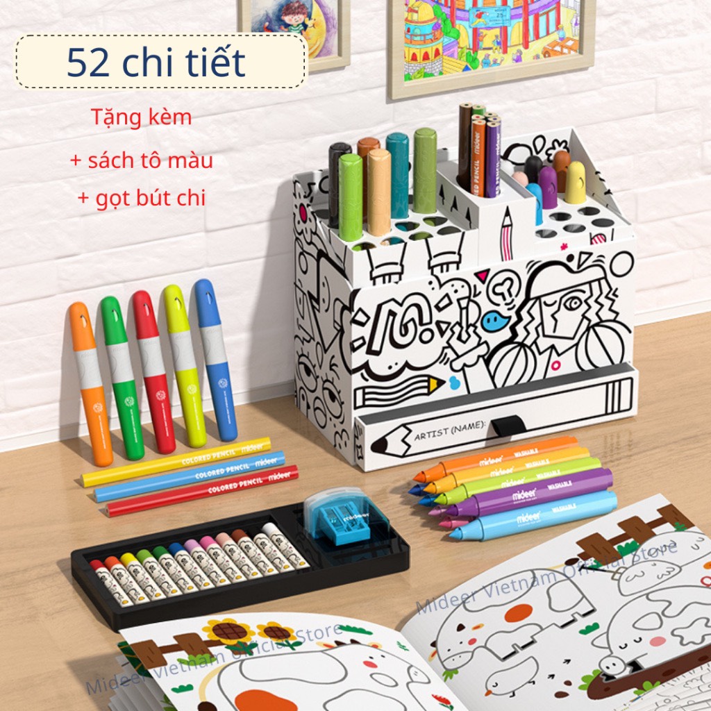 Bút màu hữu cơ Cho Bé Màu sáp Mideer Artist' Box, Đồ Chơi Sáng Tạo Cho Trẻ Em Từ 2,3,4,5,6,7,8,9 Tuổi