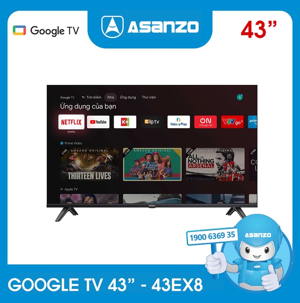GOOGLE TI VI 43 ASANZO-43EX9- ĐIỀU KHIẾU GIỌNG NÓI- HÀNG CHÍNH HÃNG
