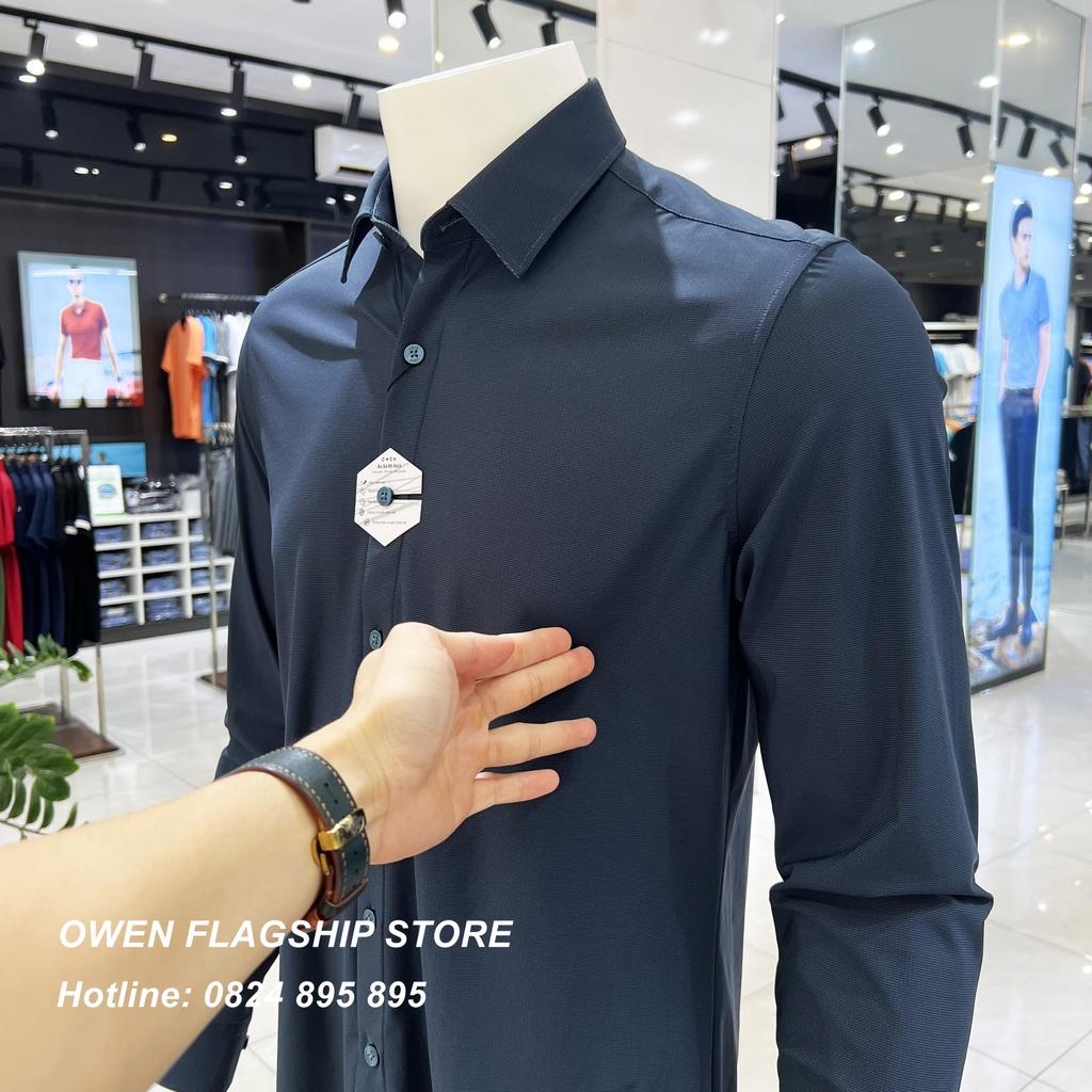 Áo Sơ mi Owen nam cộc tay không túi dáng Regular sợi KNIT cao cấp chống nhăn mềm mịn mát AR230106D