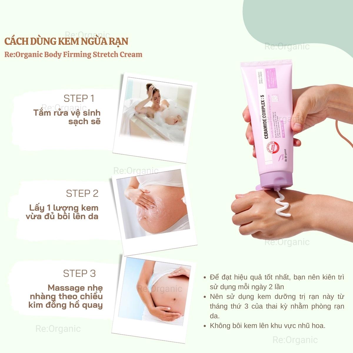 Kem body trị rạn da, dưỡng trắng giảm nếp nhăn – Re:Organic Body Firming Stretch Cream 200ml