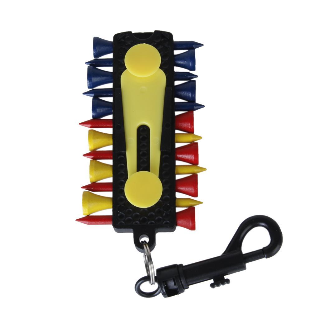 GOLF TEE HOLDER CARRIER 12 Tees 2 Ball Markers Divot Tool Pencil W Snap Clip