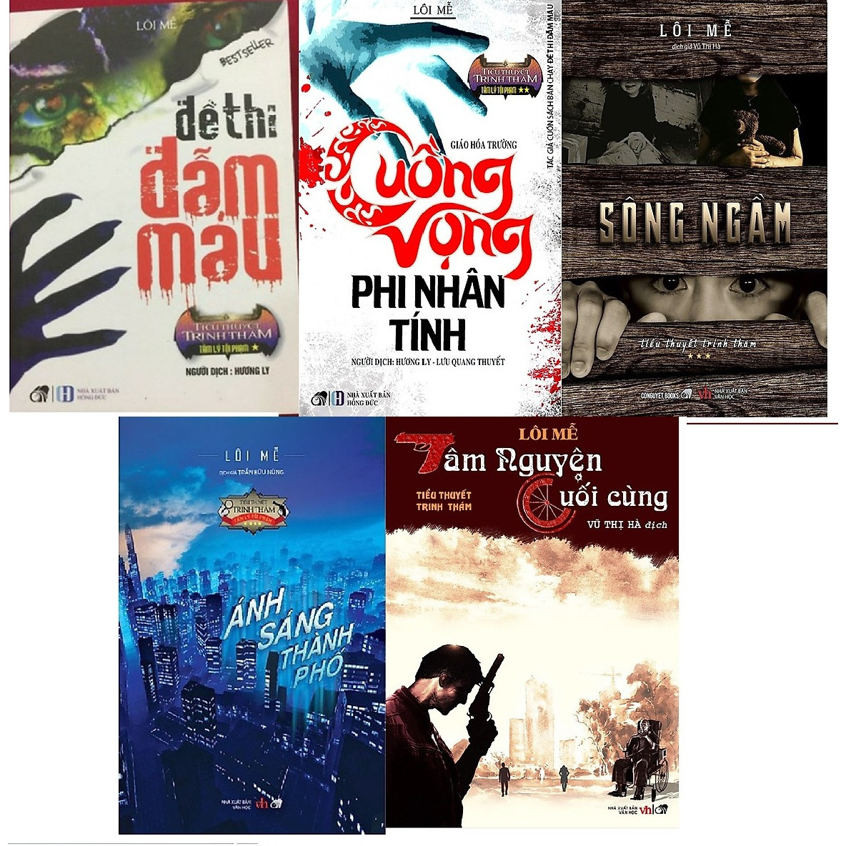 Combo 5 Cuốn Sách Của Tác Giả Lôi Mễ Đề Thi Đẫm Máu Cuồng Vọng Phi Nhân Tính Sông Ngầm Ánh Sáng Thành Phố Tâm Nguyện Cuối Cùng