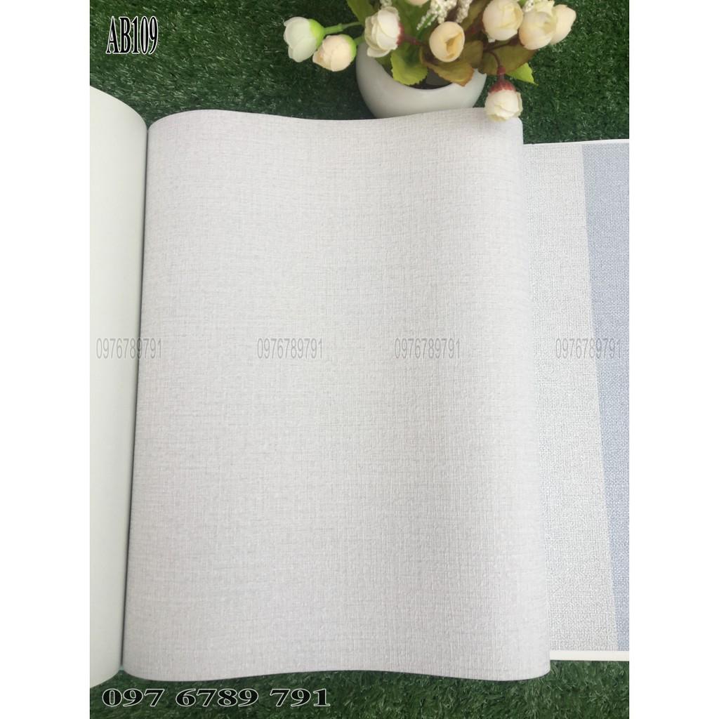 Giấy Dán Tường Hàn Quốc Cao Cấp Vân Vải AB Cho Phòng Ngủ Phòng Khách Màu Trắng, Xám Khổ 1.06m