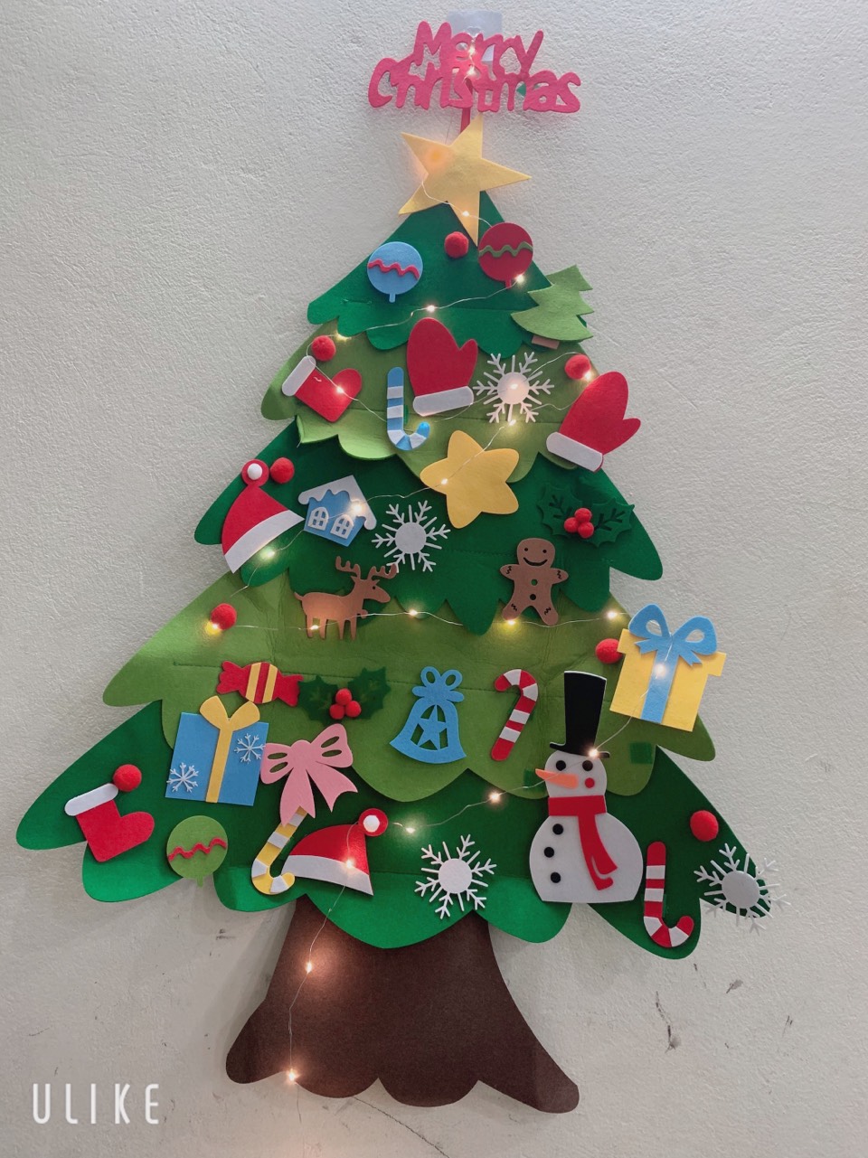 Bộ Cây Thông Noel Vải Nỉ 2 Lớp Tự Làm Trang Trí Dịp Giáng Sinh 42 Chi Tiết