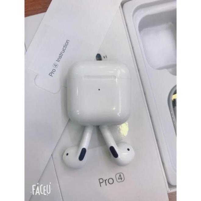 Tai nghe bluetooth Airpods Pro 4 True wireless 5.0 chuyên gaming, đổi tên, định vị dành cho iphone và android