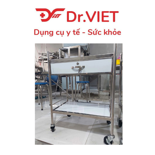 Xe Đẩy DCG-29 Đức Cường Inox 2 Tầng 35 x 50 (Có Hộc) – Giải Pháp Tiện Lợi Cho Mọi Nhu Cầu Vận Chuyển