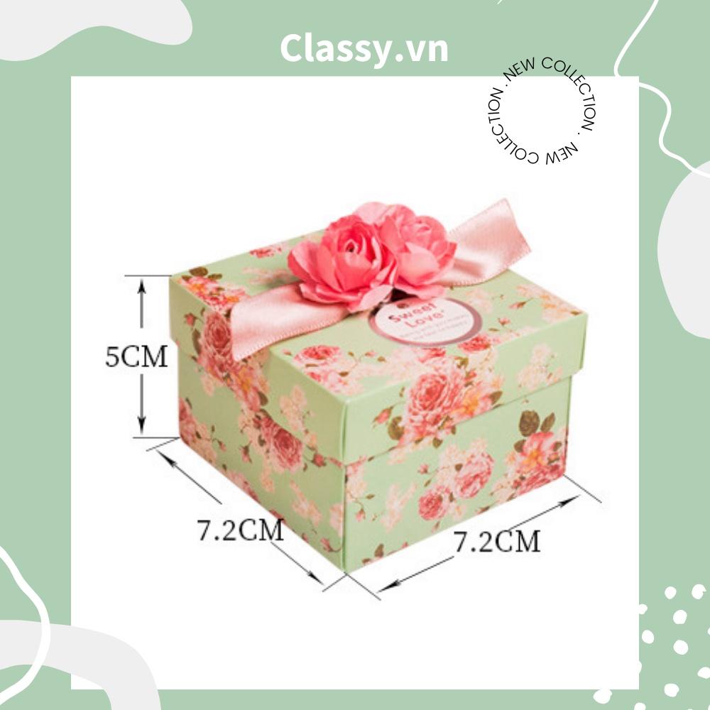 Hộp quà tặng Classy cỡ lớn gắn hoa gắn nơ sang trọng PK1381