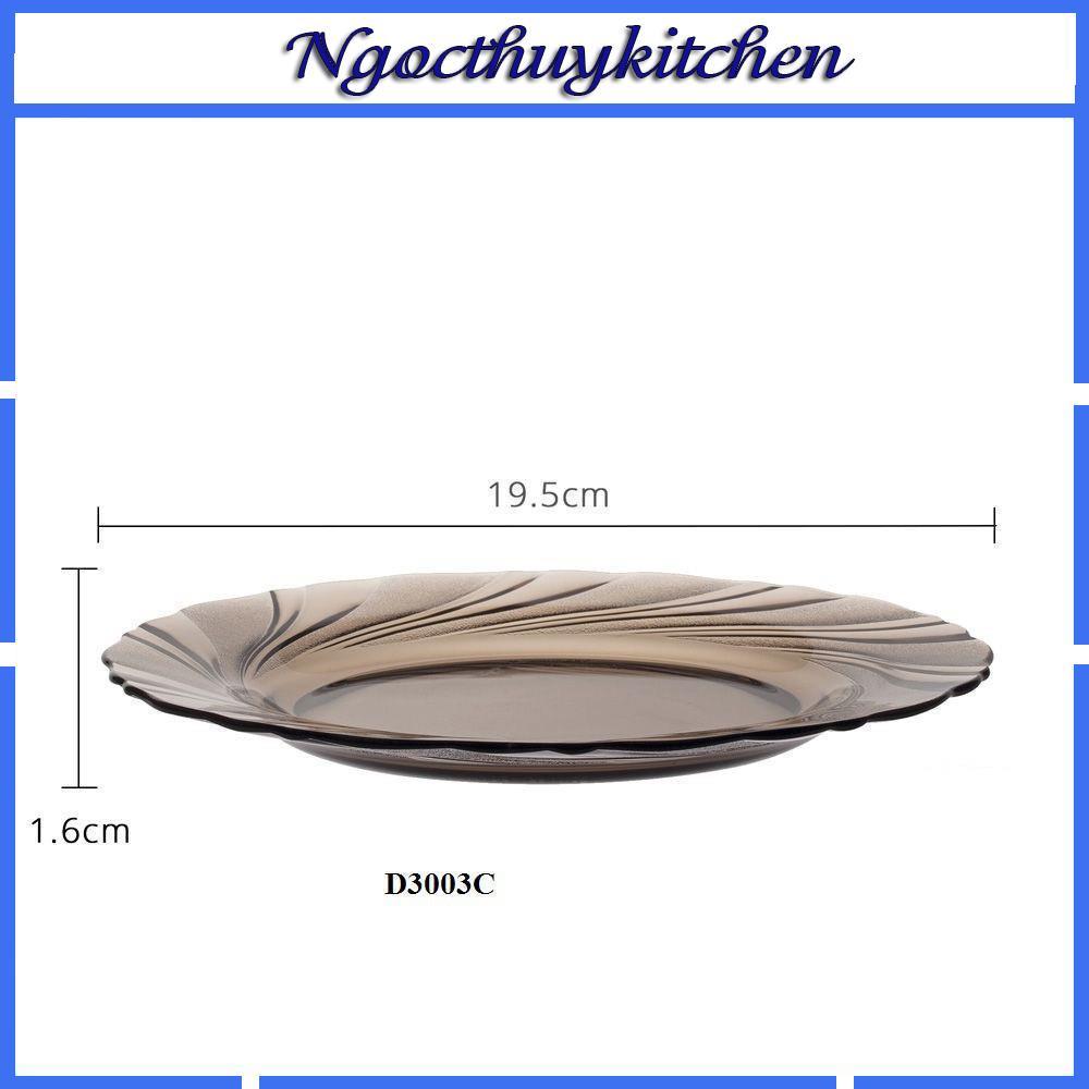 Dĩa thủy tinh cường lực nâu khói D3001C-D3002C-D3003C