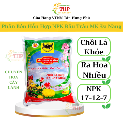 Phân Bón Hỗn Hợp NPK Đầu Trâu MK Đa Năng NPK 17-12-7 | Phân Bón Chuyên Hoa - Cây Cảnh