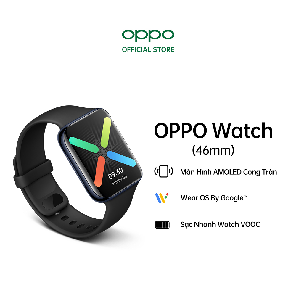 Đồng hồ OPPO Watch 46mm | Màn Hình Cong Tràn | Thời Lượng Pin Đến 21 Ngày | Sạc Nhanh VOOC | Đo Nhịp Tim, Theo Dõi Sức Khỏe - Hàng Chính Hãng