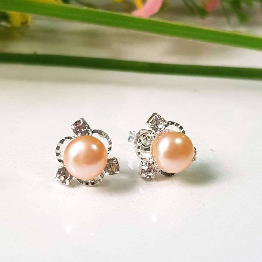 Bông Khuyên Tai Ngọc Trai Kiểu Nụ Cánh Sen - Trang Sức Cô Tấm - Lotus Pearl(6ly) - CTJ6806