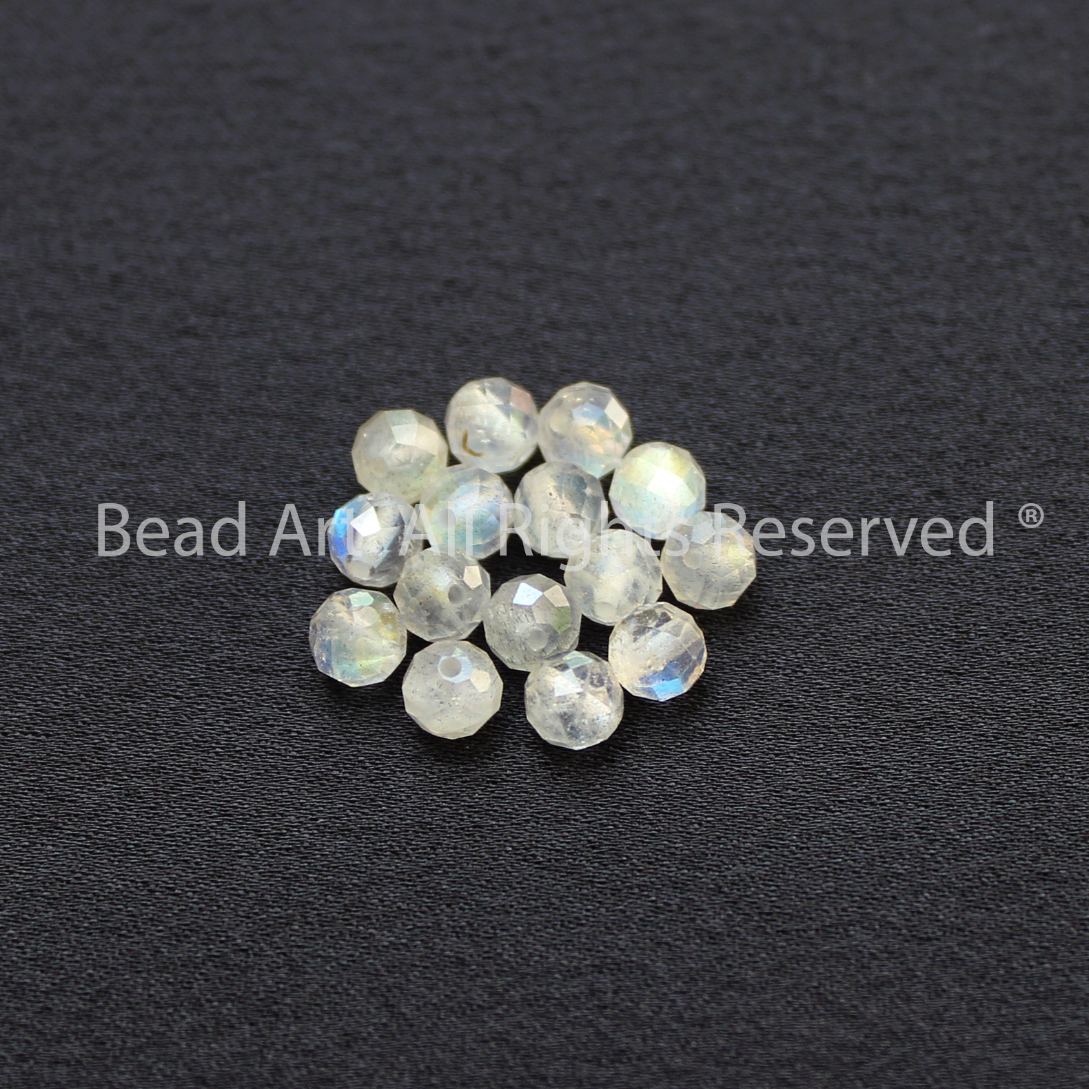 [3 Hạt/5 Hạt] 3MM Hạt Đá Labradorite Ánh Cầu Vồng Tự Nhiên Loại AB Giác Cắt, Phối Vòng Tay Phong Thuỷ, Chuỗi Hạt, Mọi Cung Mệnh - Bead Art