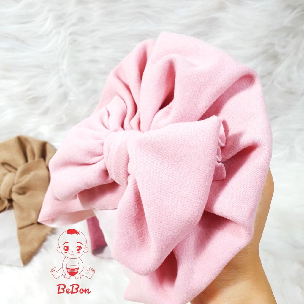 Mũ phối nơ bản to cho bé gái