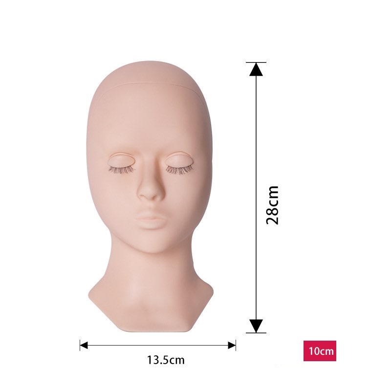 Đầu ma-nơ-canh silicone và mí mắt thực tập nối mi, đầu giả manocanh dụng cụ nối mi, keo nối mi, mi khay eyelash, eye brow lash uốn mi