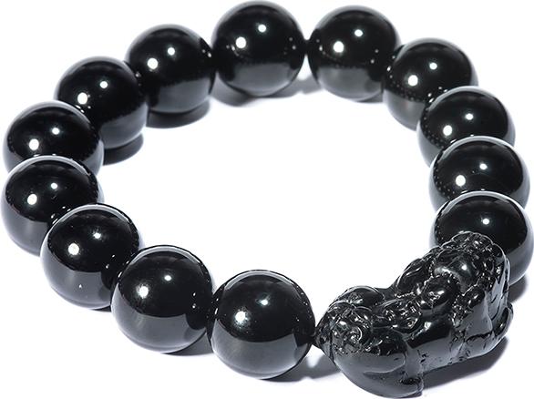 Vòng tay đá Obsidian 10mm mix Tỳ hưu BRBO10MT01 - vietGemstones