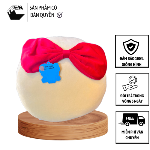 Gối Mặt Dorami,  gối ôm Sofa, Hình Mặt Dorami Dễ Thương 33cm, Vải Cao Cấp Mềm Mịn- Sản Phẩm Có Bản Quyền, Phân Phối Bởi Teenbox