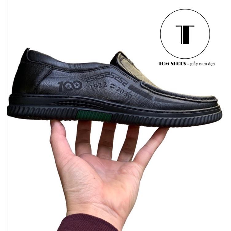 Giầy lười nam da bò mềm Tomshoes, cam kết da thật 100%
