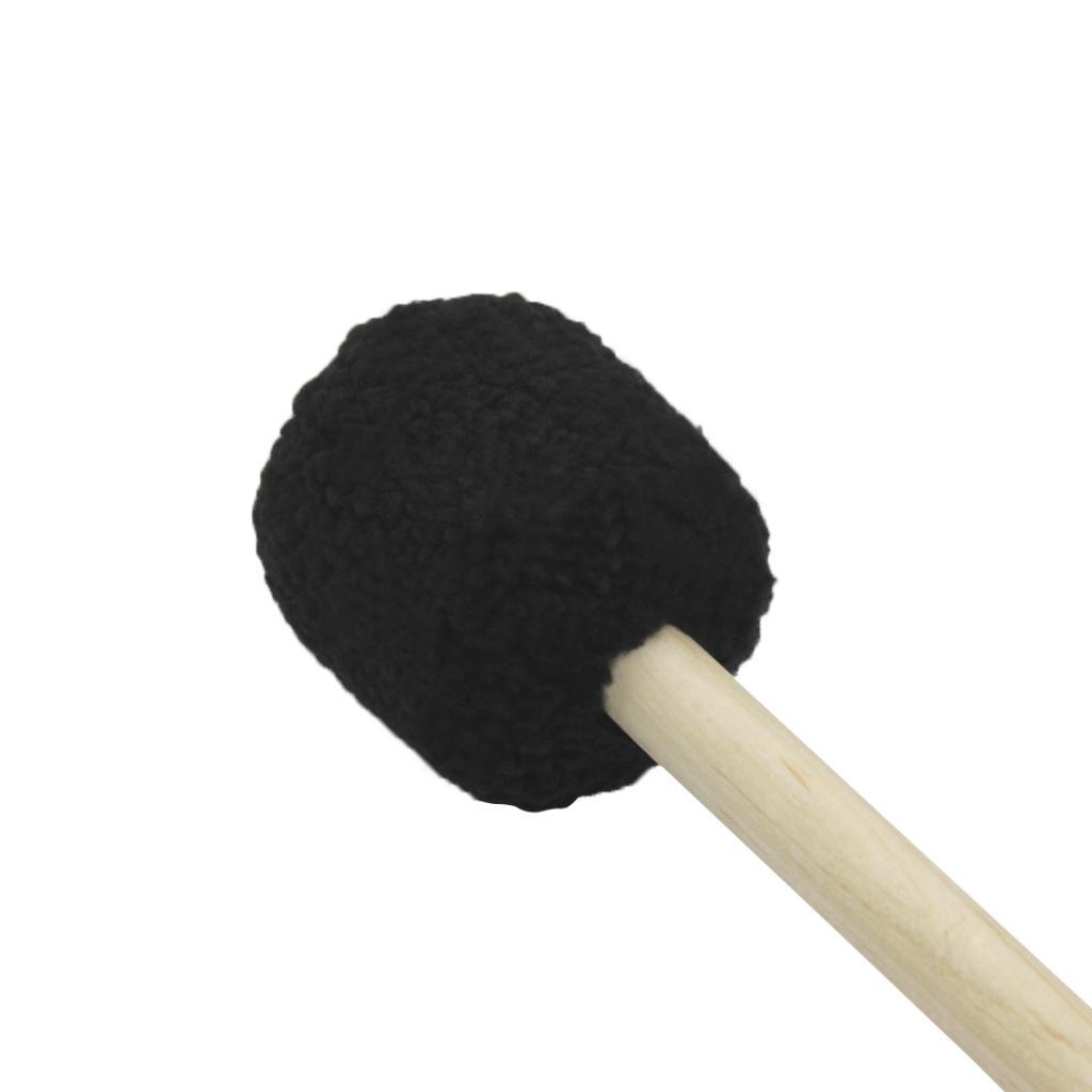 Concert Bass Drum Mallet Timpani Mallet Stick Beater with Felt Head Black
